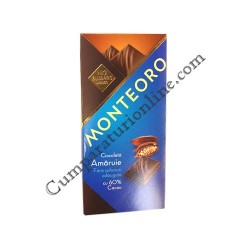 Ciocolata amaruie fara zaharuri Monteoro 90 gr.