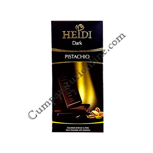 Ciocolata neagra cu fistic Heidi 80 gr.