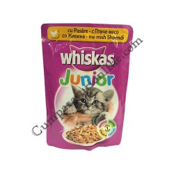 Hrana umeda pisici Whiskas Junior pasare 100 gr.