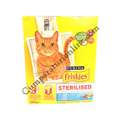Hrana uscata pisici Friskies Sterile somon si legume 300 gr.