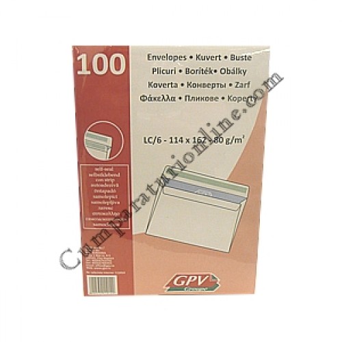 Plic C6 autoadeziv 114x162 GPV 100 buc/set. pret/buc.