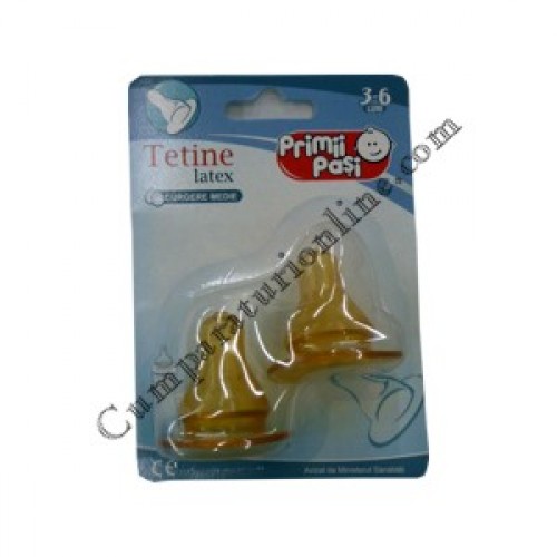 Cumpara online Tetina latex curgere medie Primii Pasi 2 buc. din casa de comenzi CumparaturiOnline.com Bucuresti Tetina latex curgere medie Primii Pasi 2 buc.