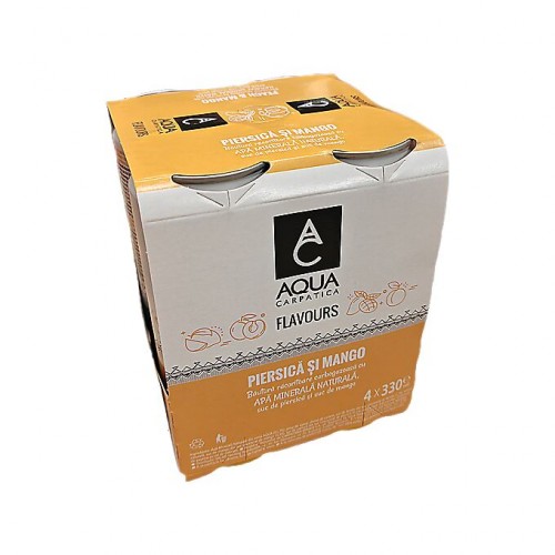 Apa minerala carbogazoasa piersica si mango doza Aqua Carpatica 330 ml.