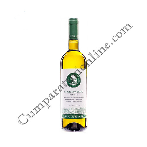 Vin alb Budureasca Sauvignon Blanc demisec 0,75l.