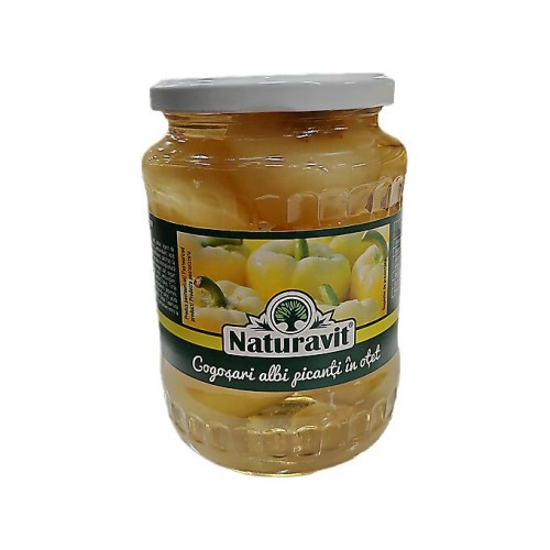 Gogosari albi picanti in otet Naturavit 680 gr.
