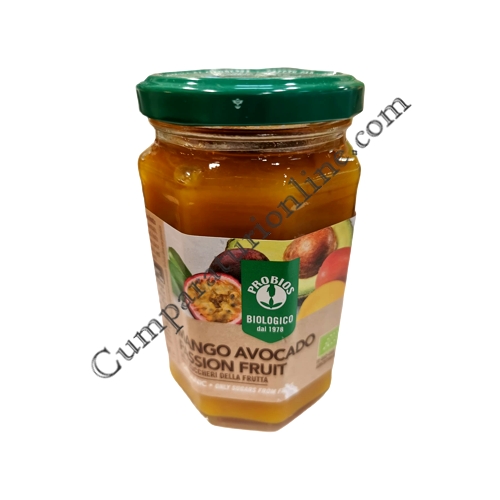 Dulceata de mango avocado fructul pasiunii fara zahar adaugat Probios 330 gr.