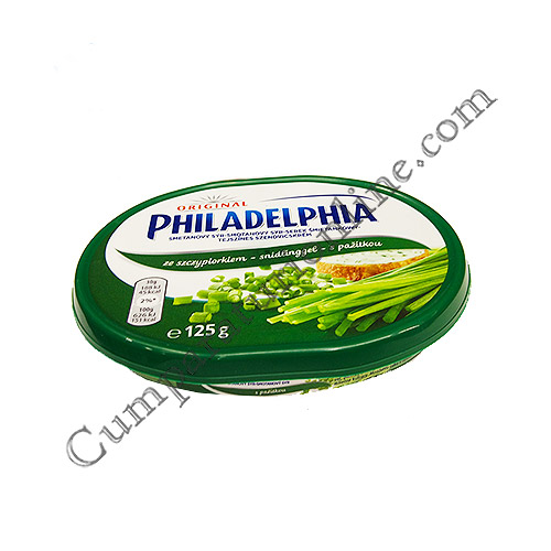Crema de branza cu ceapa verde Philadelphia 125 gr. Crema de branza cu ceapa verde Philadelphia 125 gr.