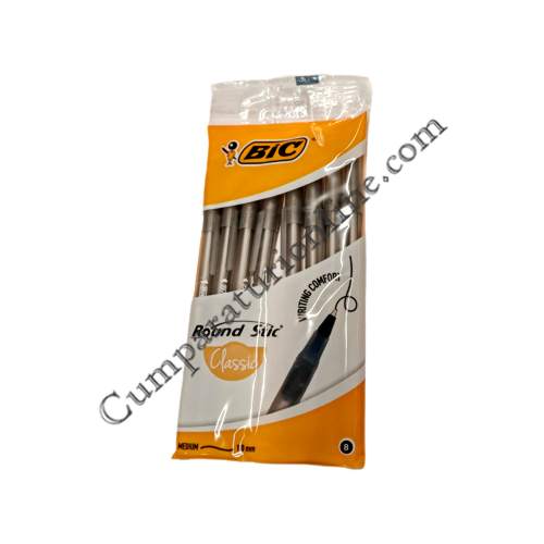Pix Round Stic Classic negru Bic set 8 buc.