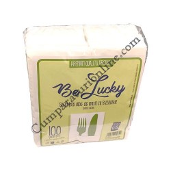 Servetele albe cu buzunar 33x38 2 str. Be Lucky 100 buc.
