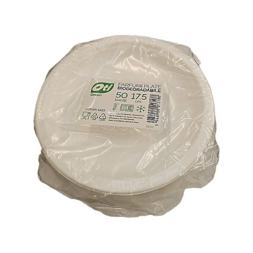 Farfurii plate biodegradabile Oti 17,5 cm 50 buc. Farfurii plate biodegradabile Oti 17,5 cm 50 buc.